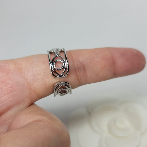 Evil Eye Micro Pave CZ Open Size Ring NEW - Picture 7 of 13